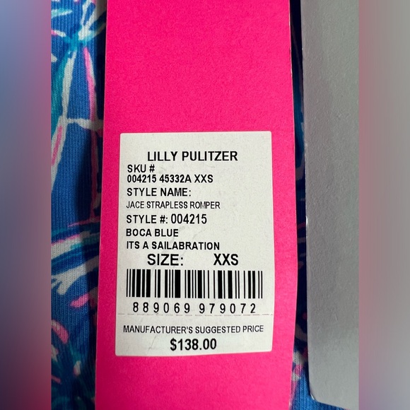 LILLY PULITZER | Jace strapless romper | Boca Blue it’s a Sailabration XXS NWT - Picture 6 of 7